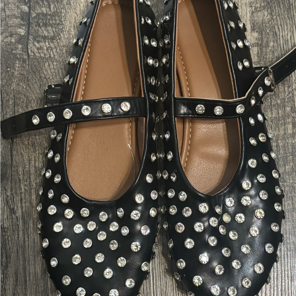 Stylish Rhinestone Ballet Flats - Picture 2 of 3